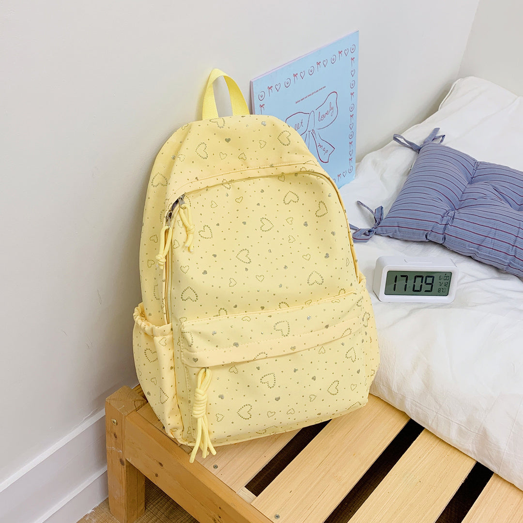 Heart-Patterned School Backpack Kalsten