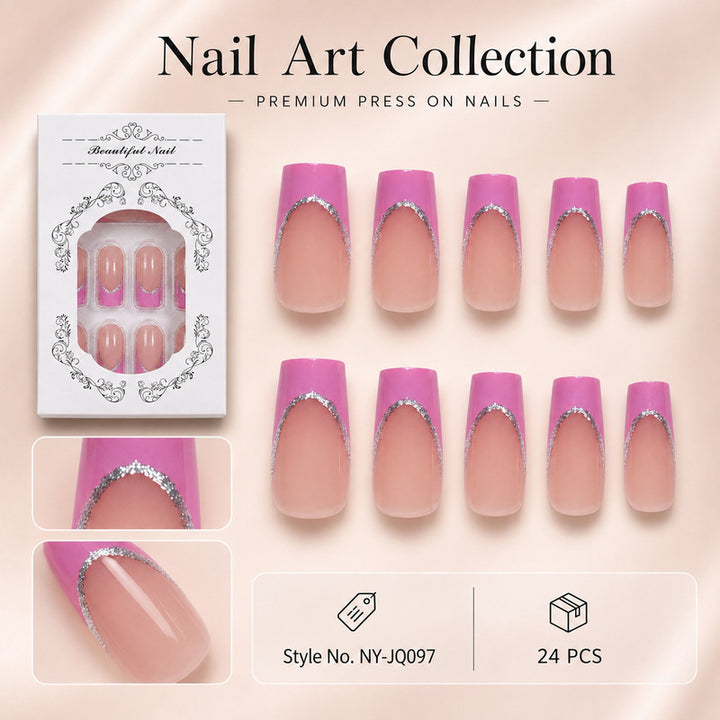 Premium Artificial Nail Set with Elegant Decoration Kalsten