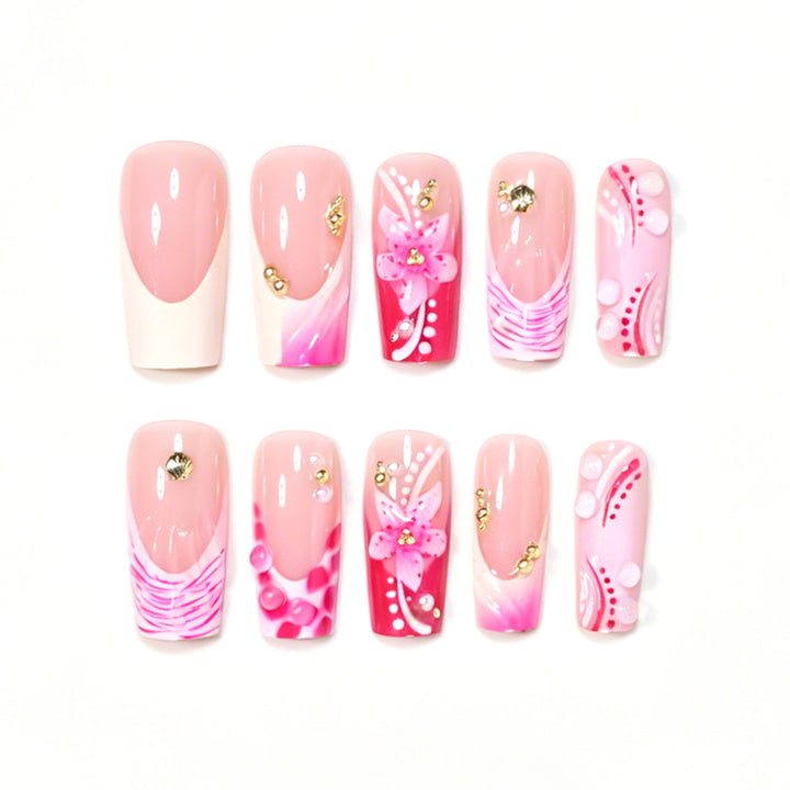 Artistic Decorated Press-On Nail Set Kalsten