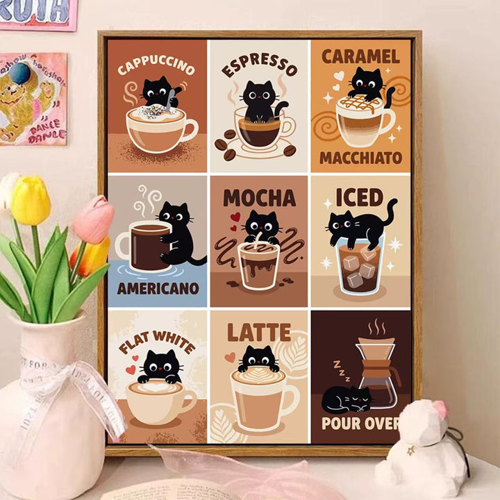Playful Cat-Themed Illustrated Wall Art Kalsten