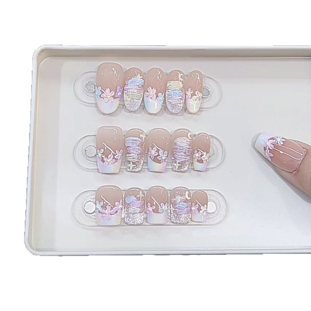 Floral-Designed Press-On Nails Kalsten