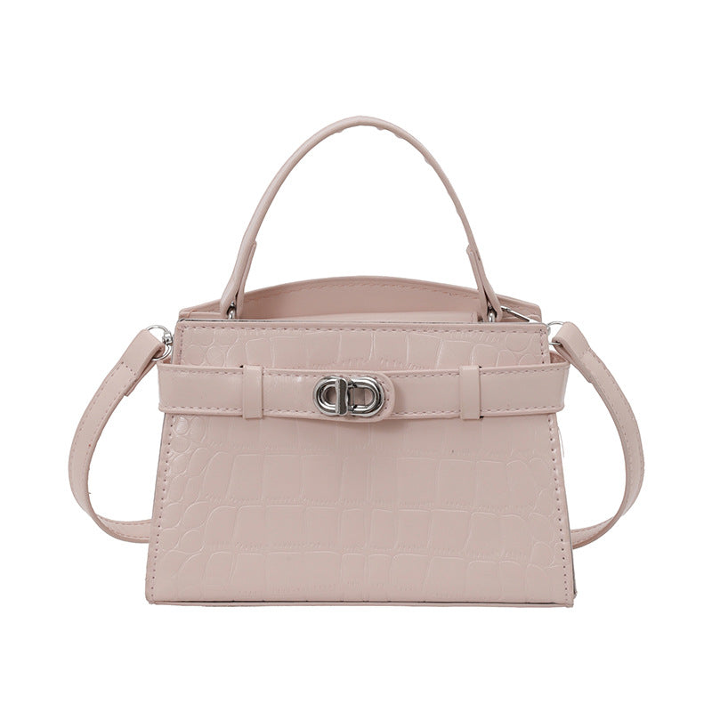 Croc-Embossed Structured Handbag