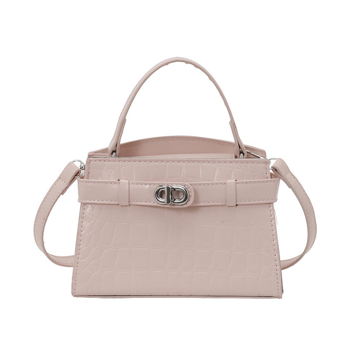 Croc-Embossed Structured Handbag