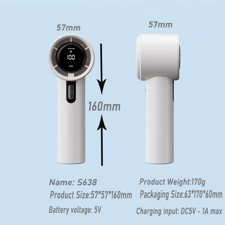 Women's Portable Handheld Fan with Smart LED Display Kalsten