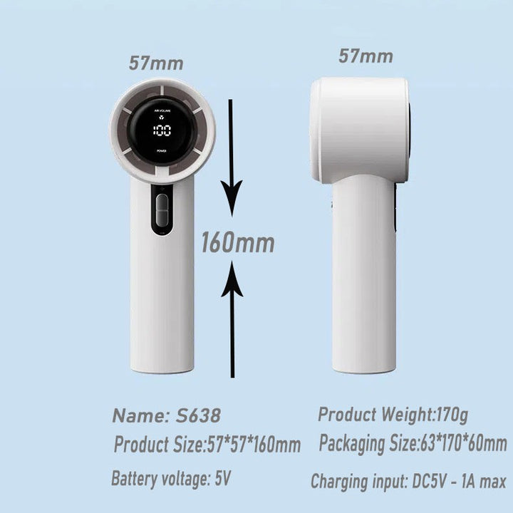 Women's Portable Handheld Fan with Smart LED Display Kalsten