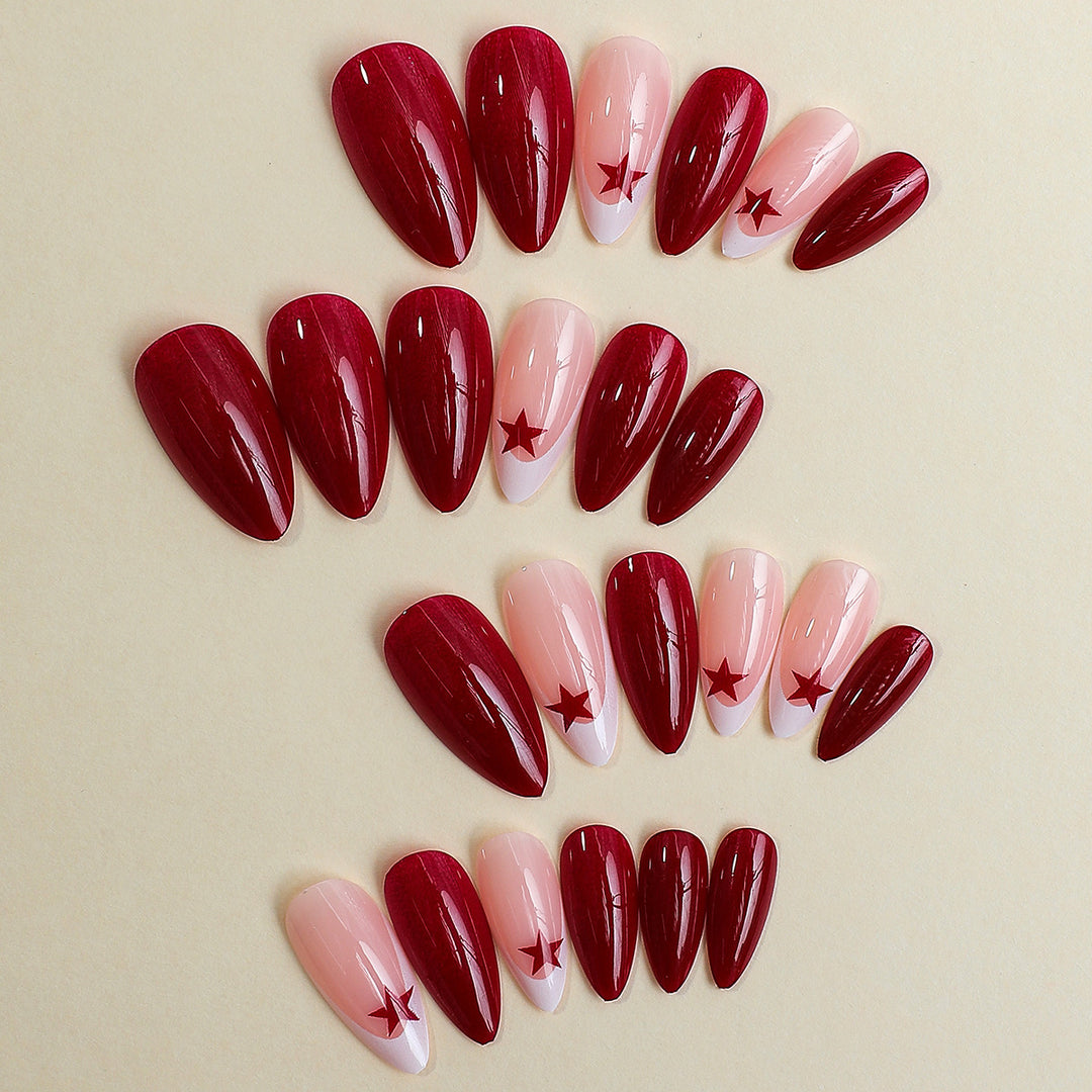 Artificial nail set with glamorous star motifs Kalsten