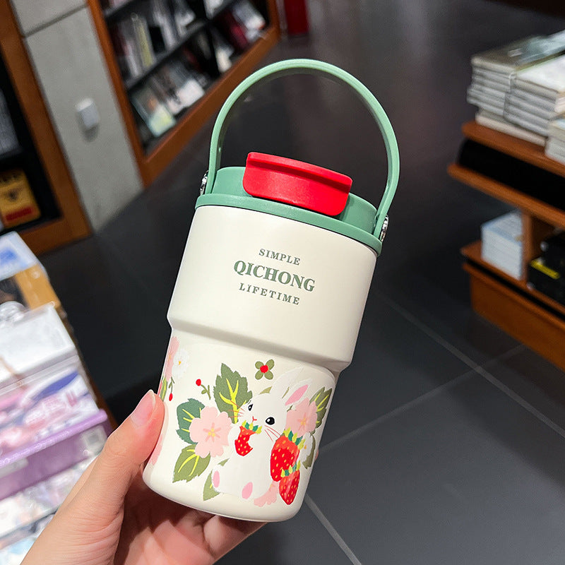 Women practical insulated drinking bottle with integrated carrying handle Kalsten