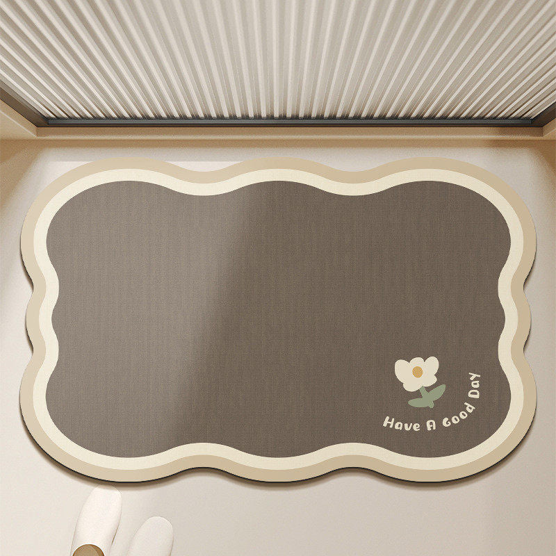 Floral Design Bath Rug for Bathroom Floors