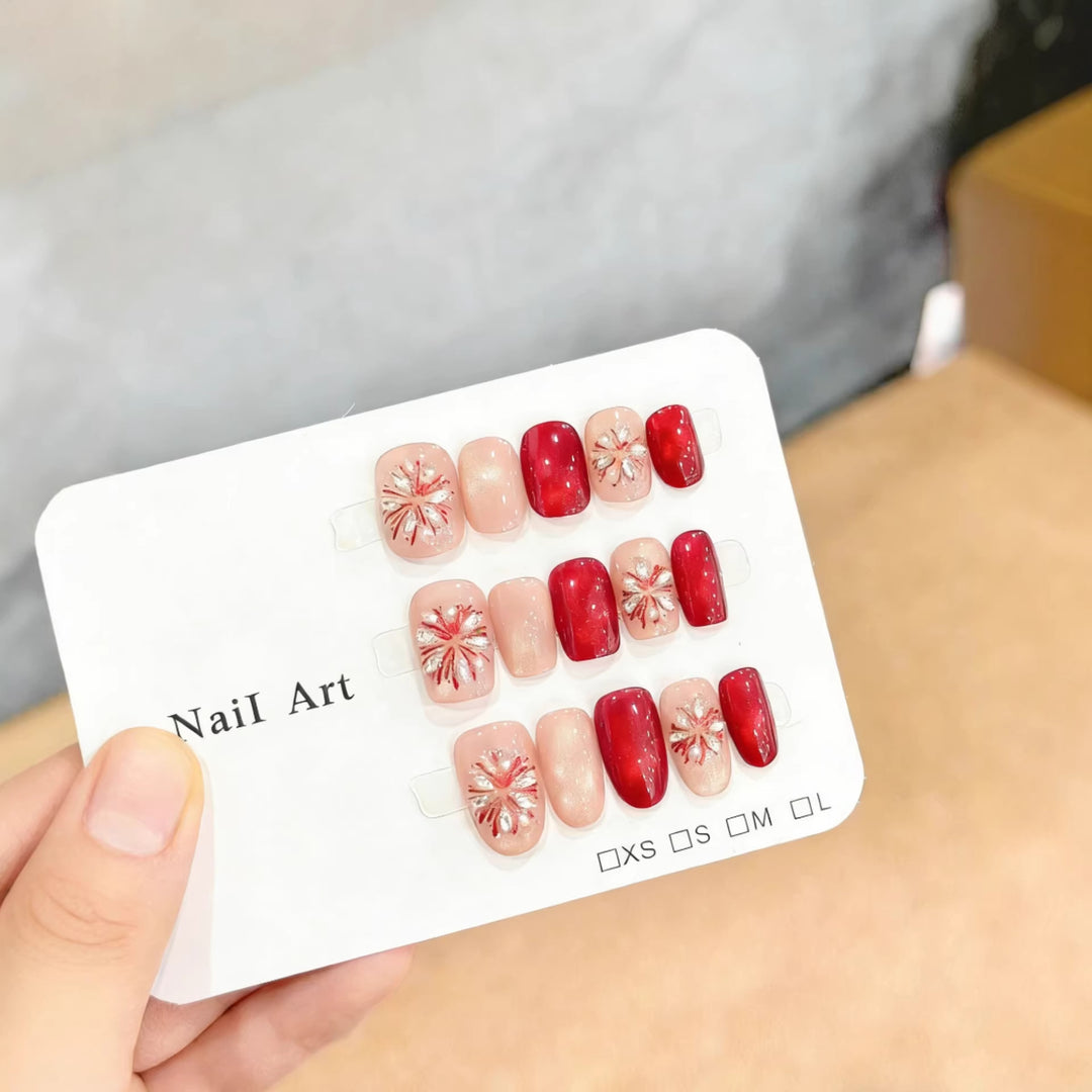 Floral Press-On Nail Art Set Kalsten