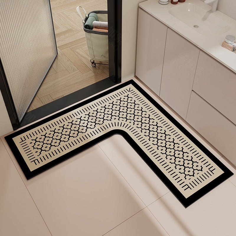 L-Shaped Decorative Bath Mat Kalsten