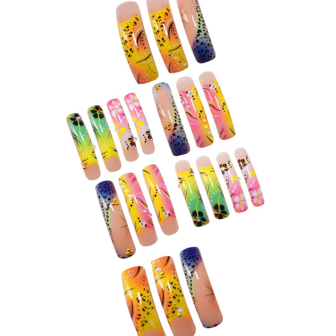 Artistic Long Press-On Nail Art Extensions Kalsten