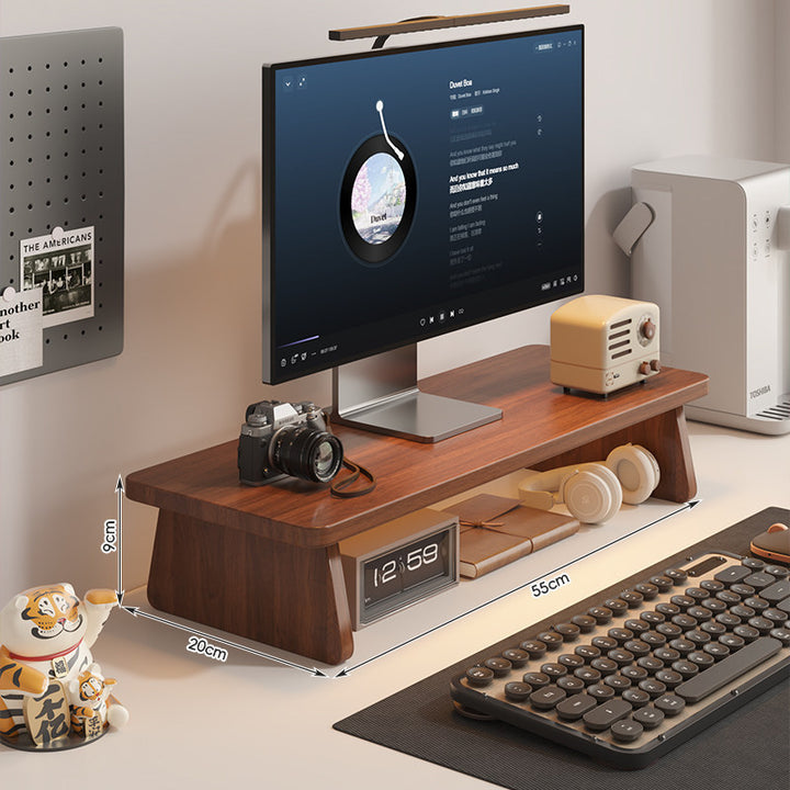 Modern Wooden Monitor Stand with Storage Kalsten