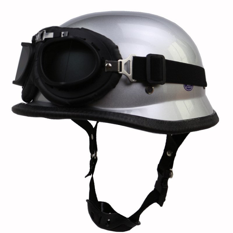 Retro Half-Style Motorcycle Helmet with Protective Goggles Kalsten