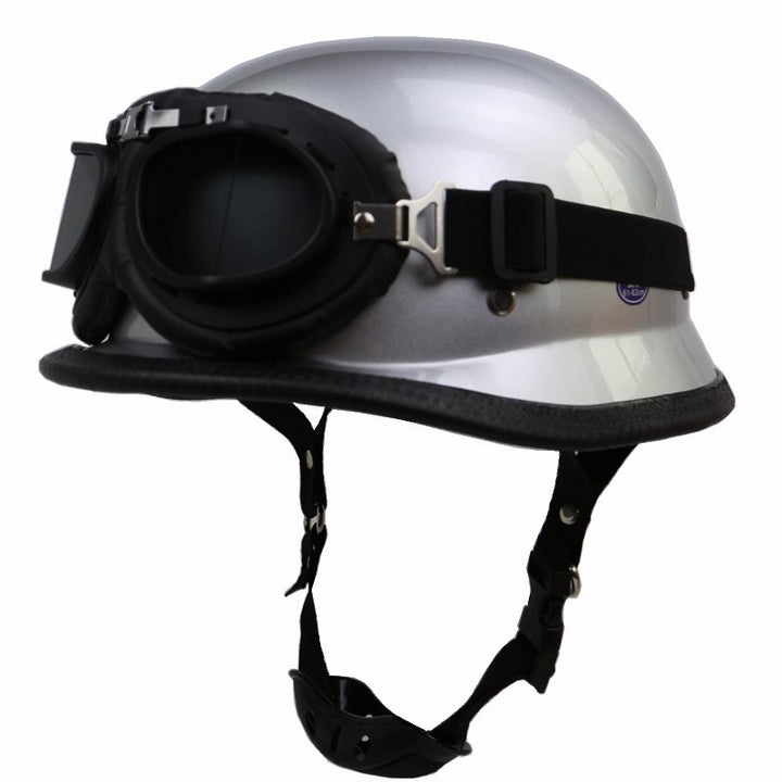 Retro Half-Style Motorcycle Helmet with Protective Goggles Kalsten