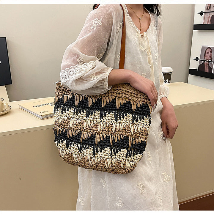Large, Handmade Straw Bag with Designer Details Kalsten
