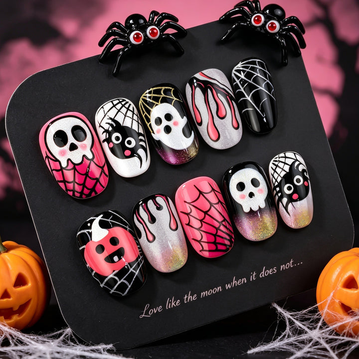 Halloween-Themed Press-On Nail Art Collection