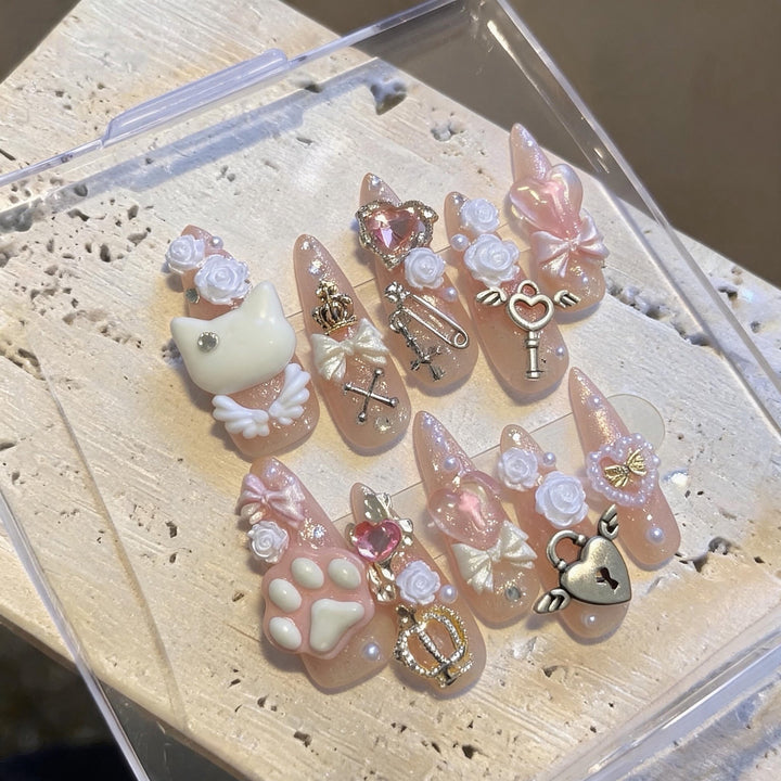 Whimsical Character-Themed 3D Press-On Nail Art Set