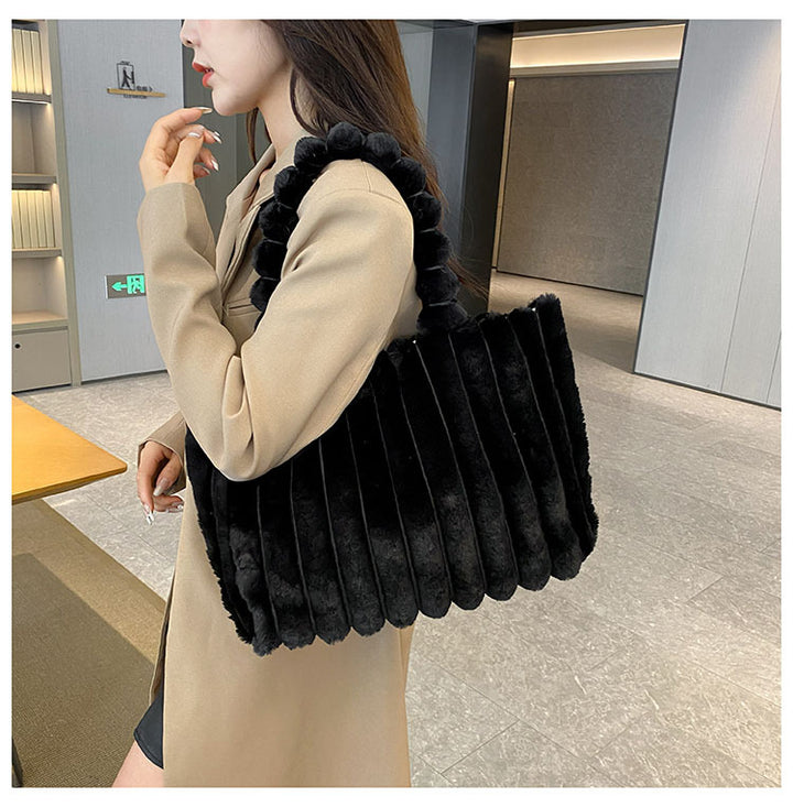 Plush Textured Tote Bag