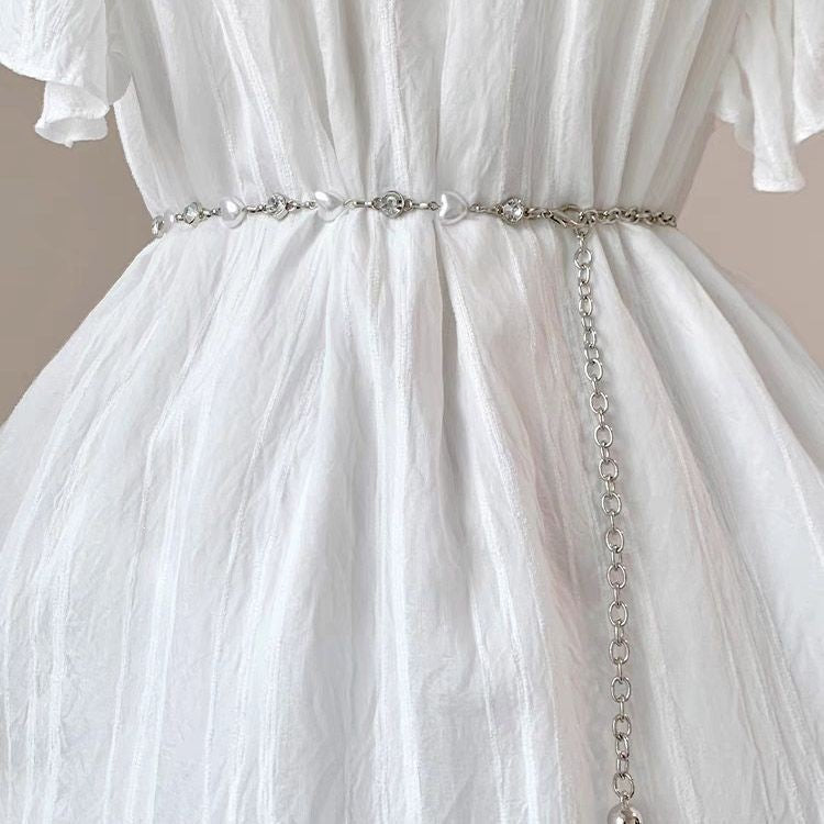 Elegant necklace with pearls and heart pendants Kalsten
