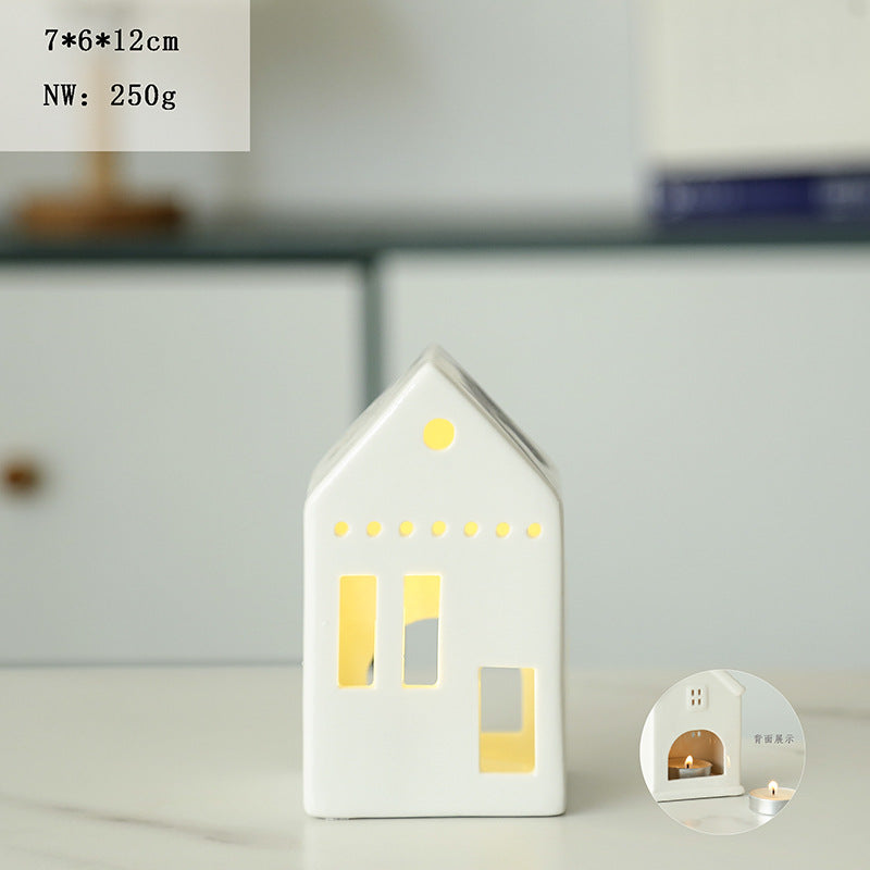 Decorative Ceramic House Candle Holder Kalsten