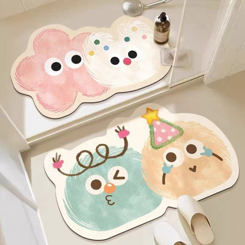 Playful Cartoon-Themed Bath Mat