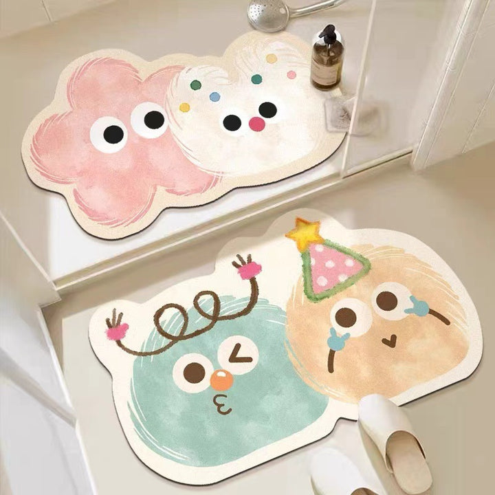 Playful Cartoon-Themed Bath Mat