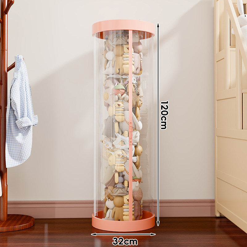 Vertical Transparent Plush Toy Storage Cylinder Organizer