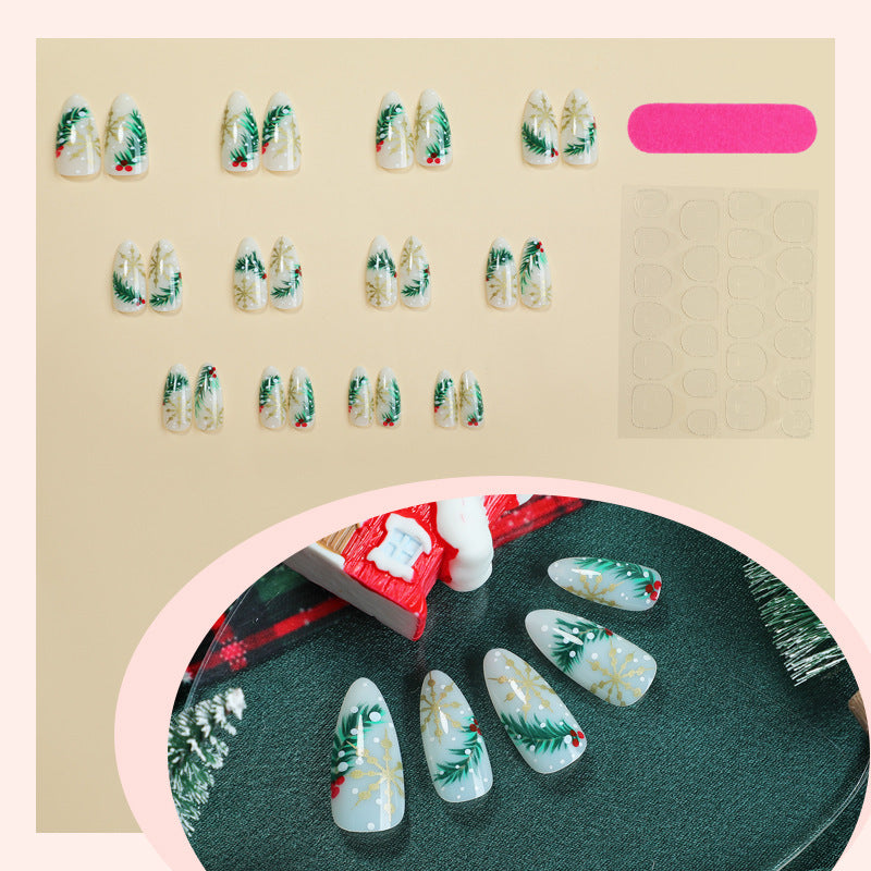 Festive Holiday-Themed Press-On Nail Art Set Kalsten 1790636677