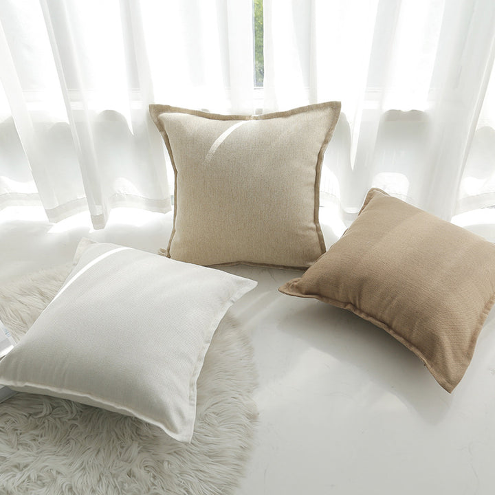 Decorative Linen Throw Pillow Cover with Piped Edge