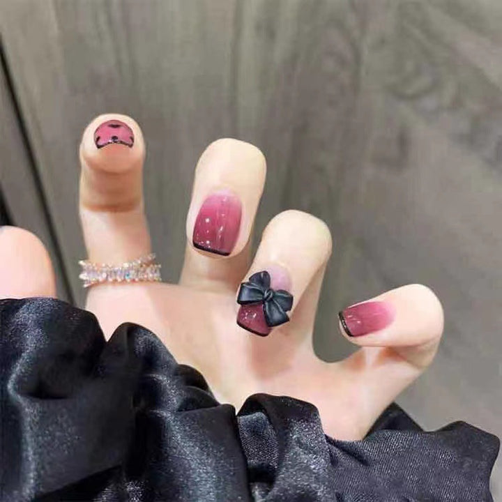 Heart and Bow-Themed Press-On Nail Set