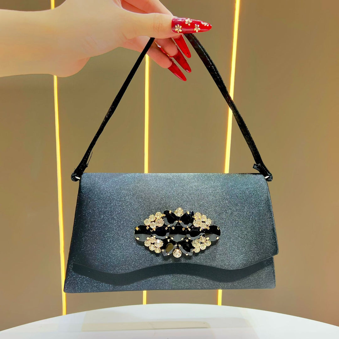 Elegant Rhinestone-Studded Evening Handbag
