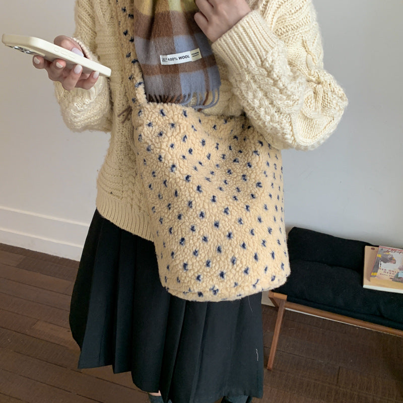 Soft Plush Utility Shoulder Bag