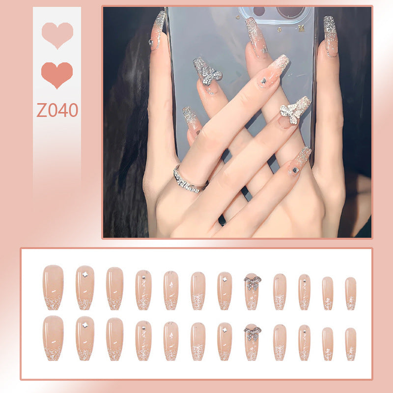 Glamorous Rhinestone-Embellished Press-On Nails