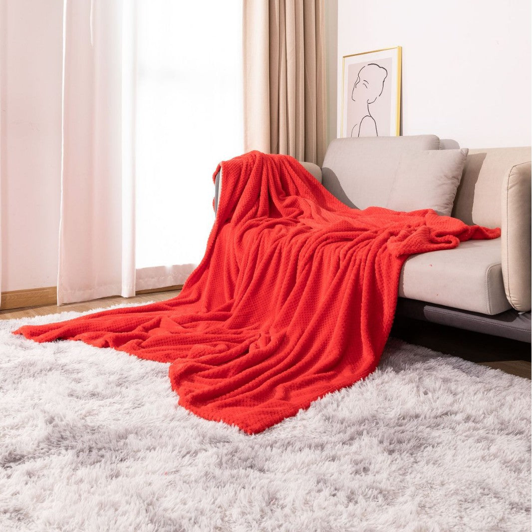 Luxurious Waffle Knit Throw Blanket