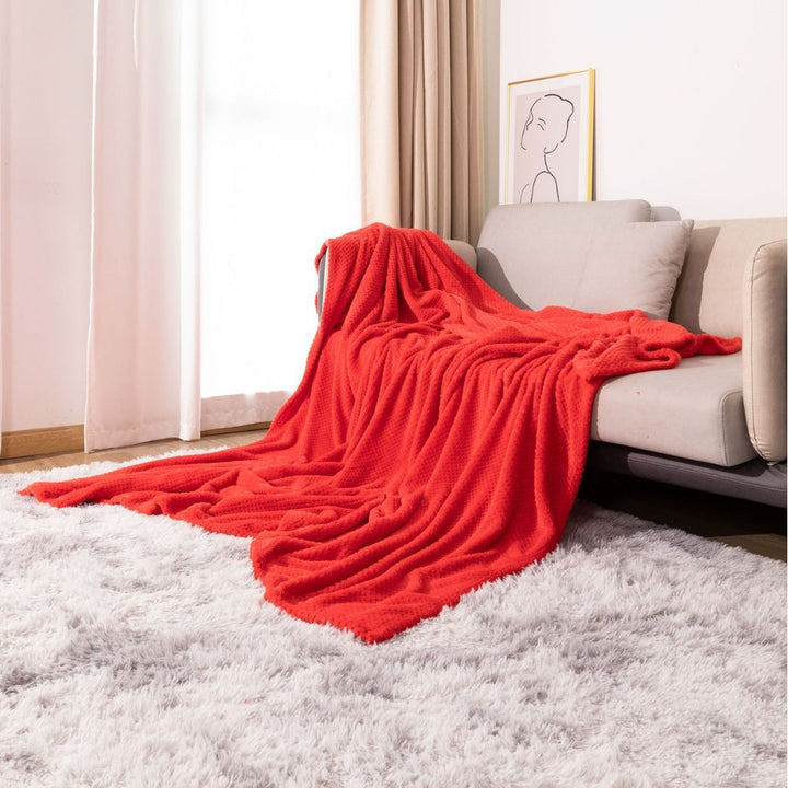 Luxurious Waffle Knit Throw Blanket