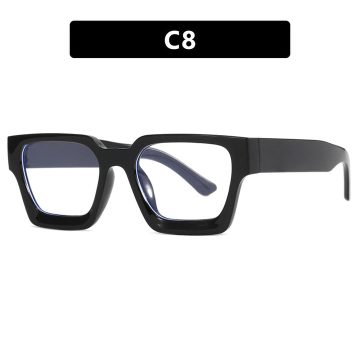 Women's fashionable square reading glasses with transparent frame construction Kalsten