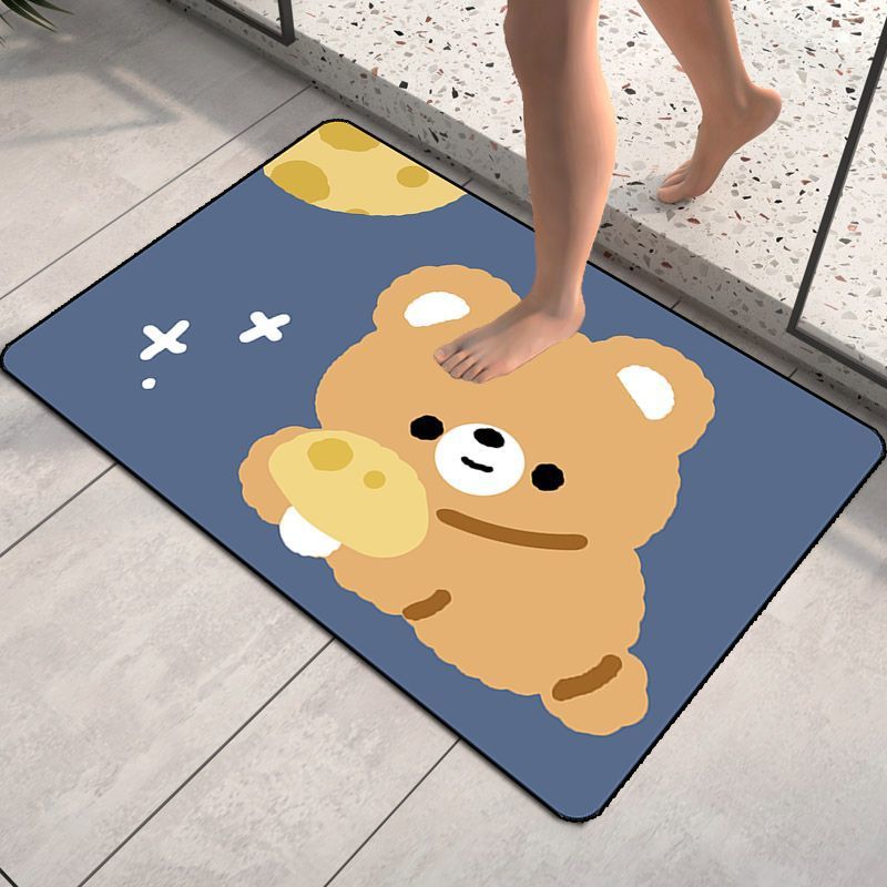 Cartoon Dog-Themed Bath Mat Kalsten