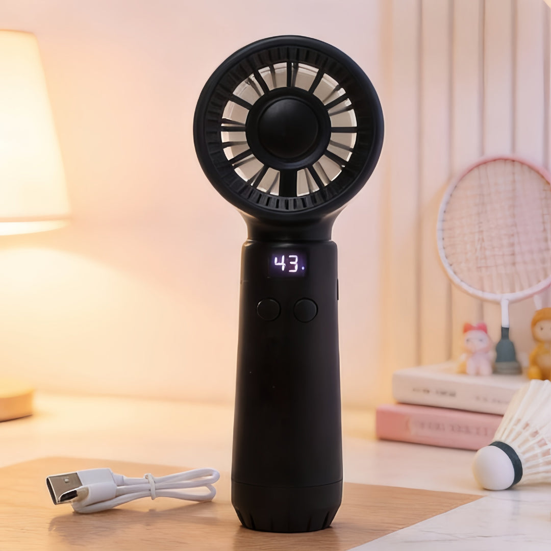 Ladies portable mini fan with digital speed display Kalsten