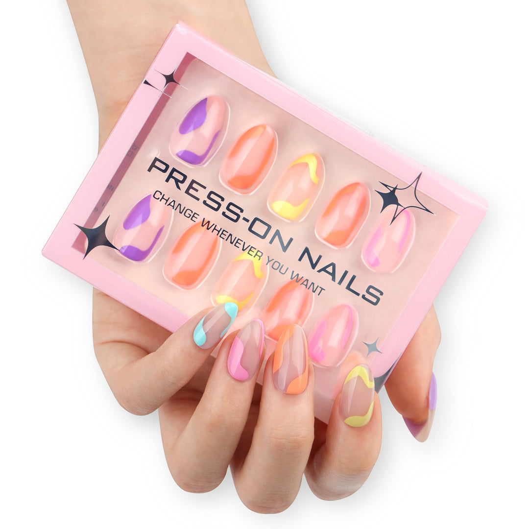 Gradient Color Artificial Nails Kalsten