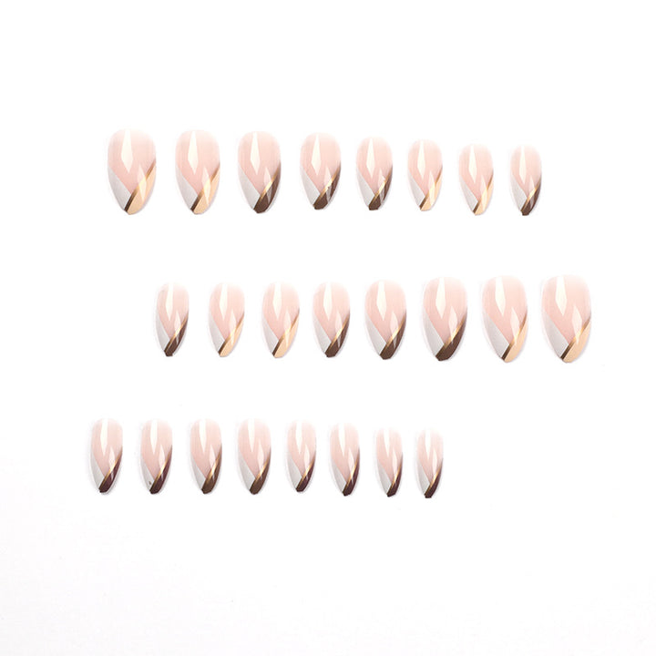 Artful nail art in elegant stiletto design with golden accents Kalsten