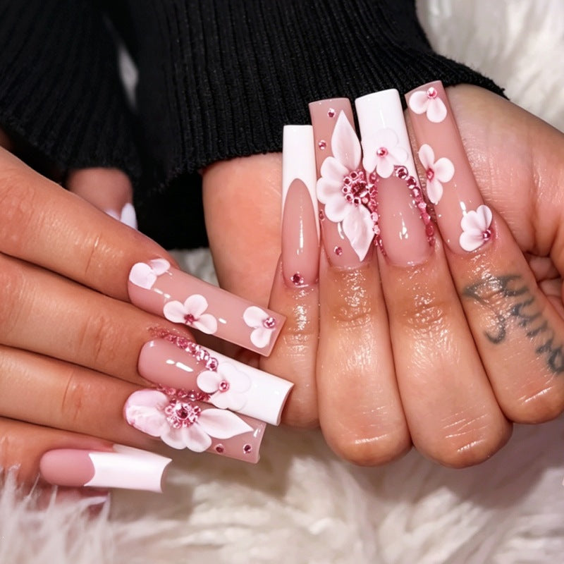 Nail Art Set with Floral Accents and Glitter Kalsten