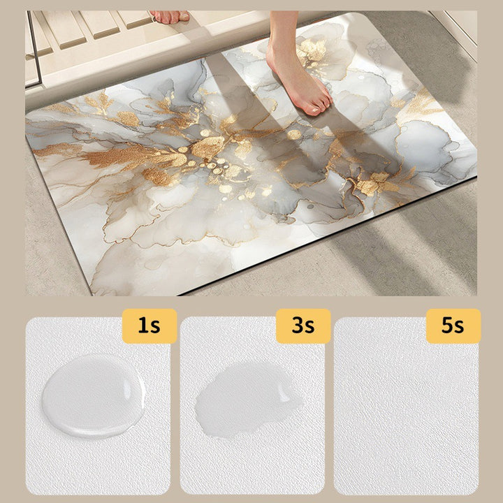 Artistic Floral Print Bath Mat