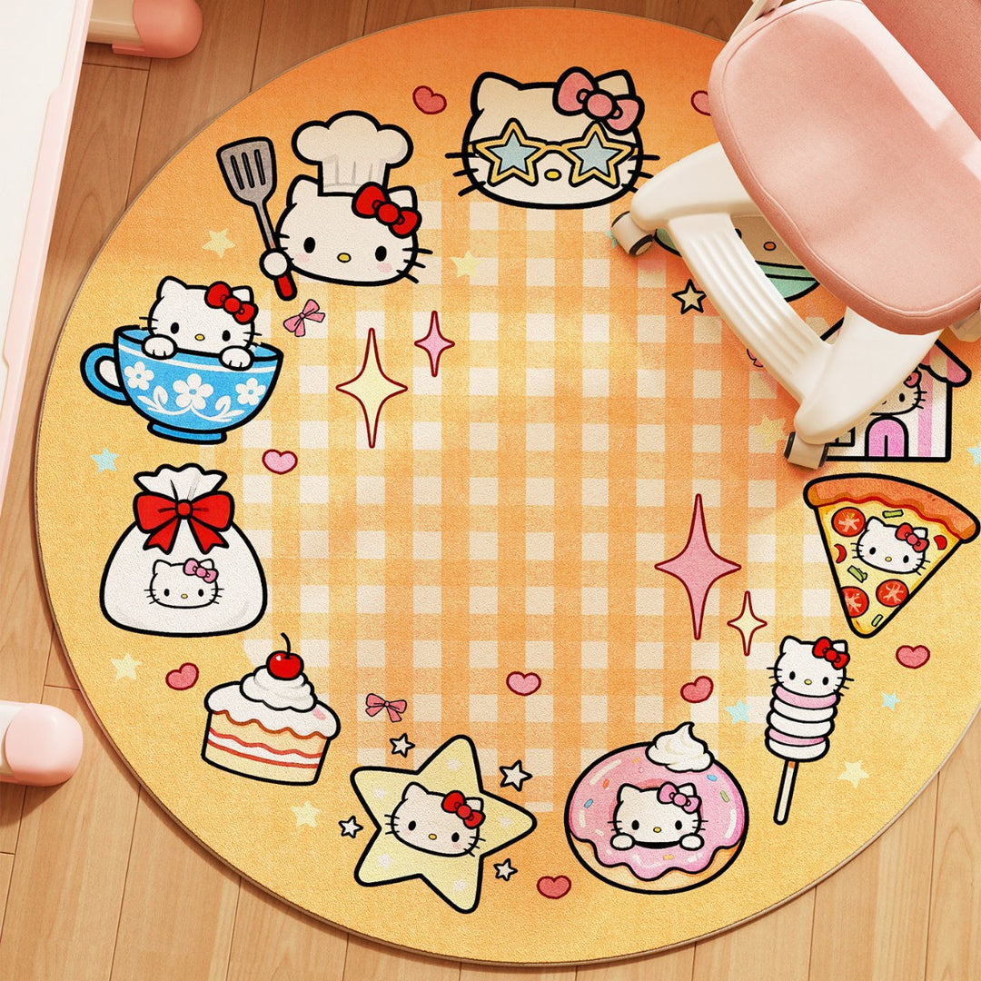Playful Cartoon-Themed Round Area Rug