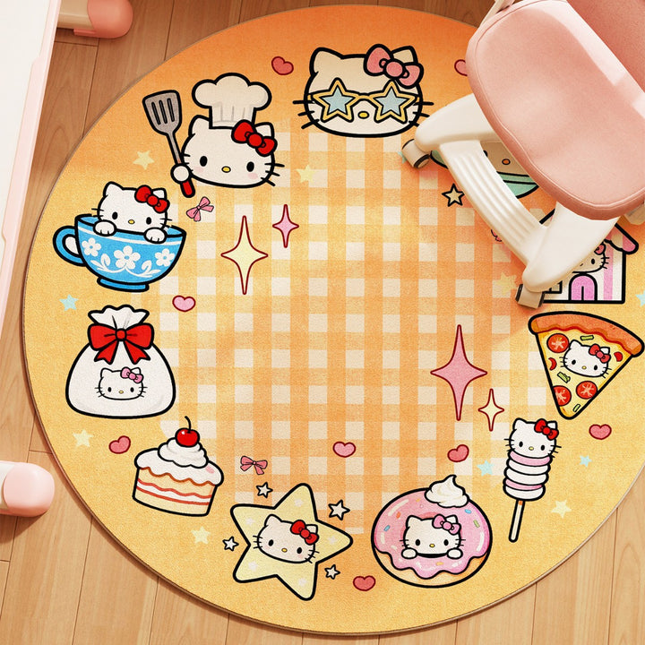 Playful Cartoon-Themed Round Area Rug