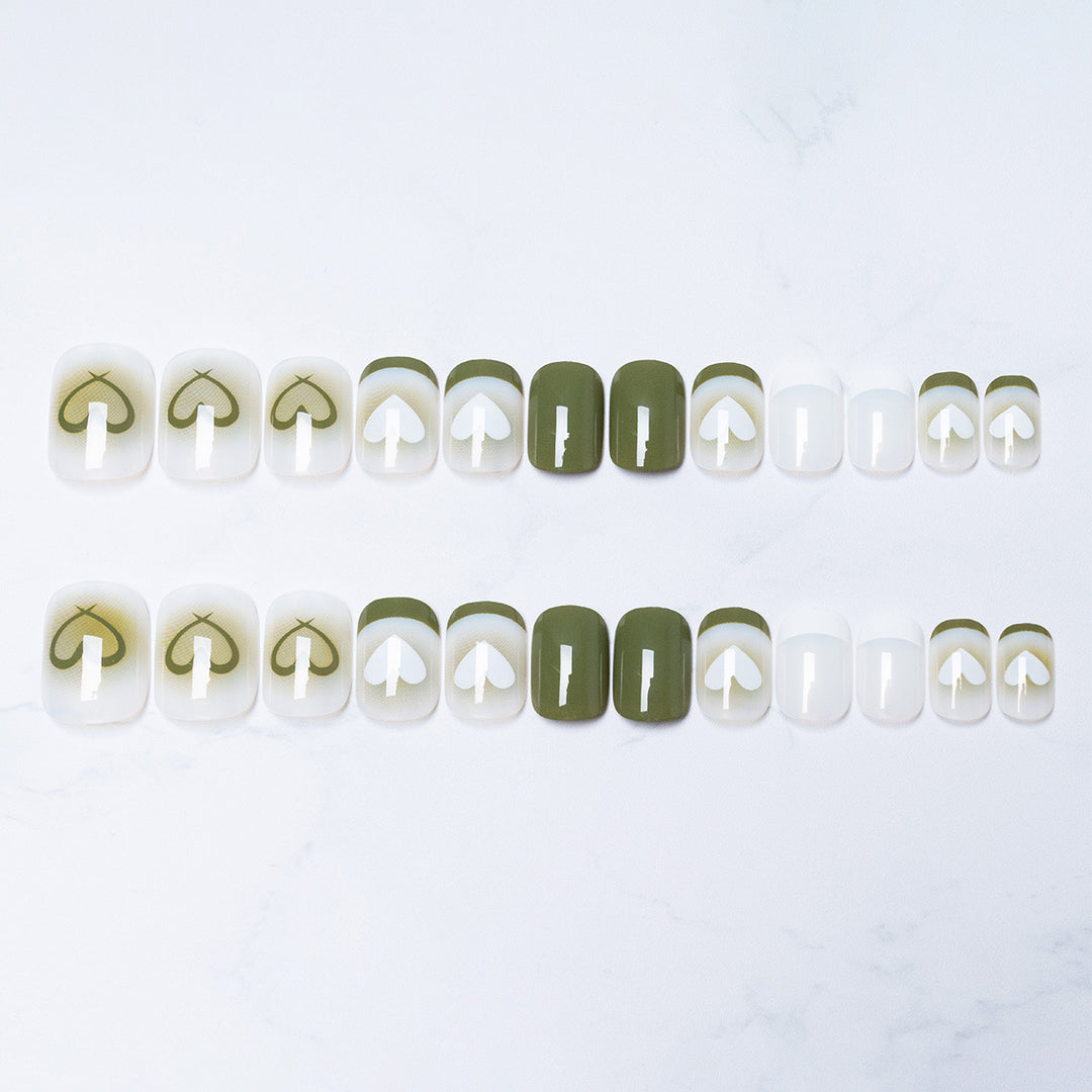 Artistic Heart-Designed Press-On Nails