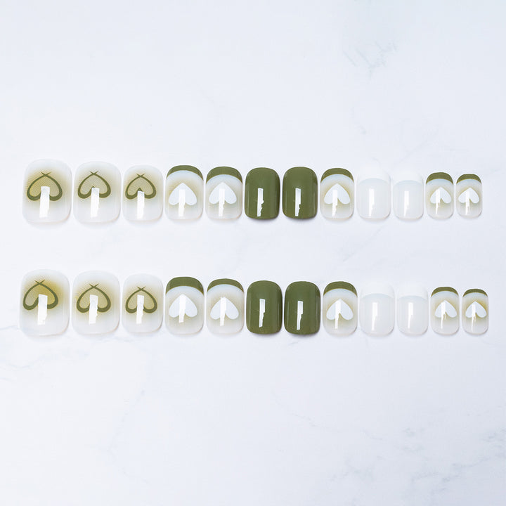 Artistic Heart-Designed Press-On Nails