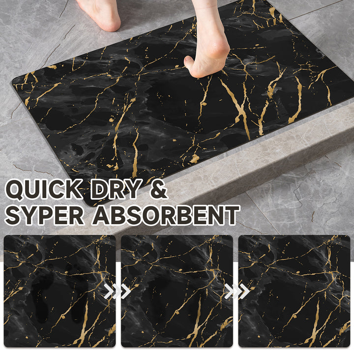 Luxurious Marble Pattern Bath Mat Set