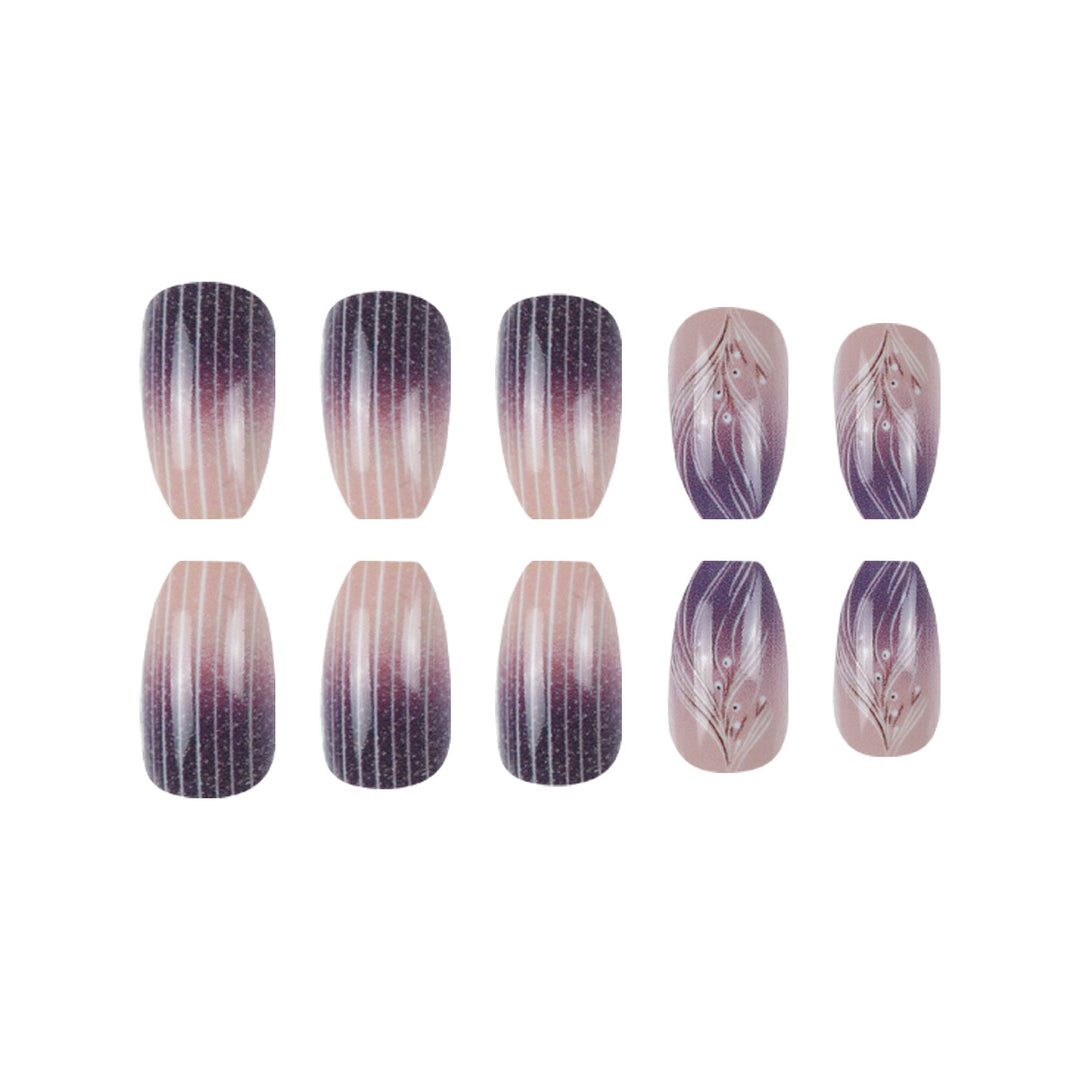 Artistic Ombre and Floral Design Press-On Nails Kalsten