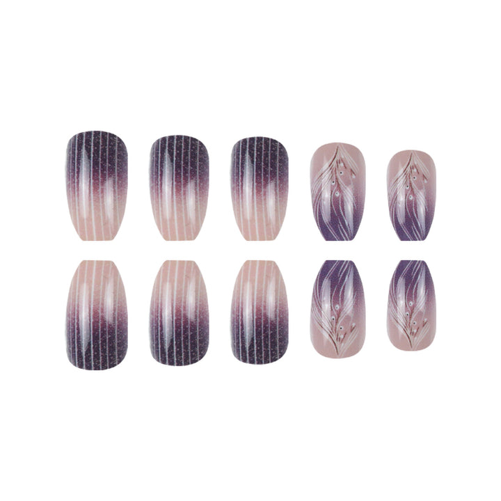 Artistic Ombre and Floral Design Press-On Nails Kalsten
