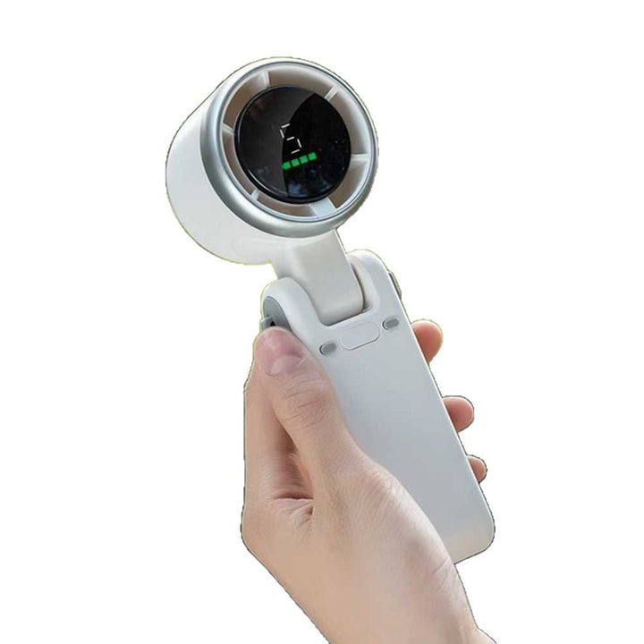 Unisex nan USB rechargeable handheld fan with LED battery indicator and quiet brushless motor Kalsten